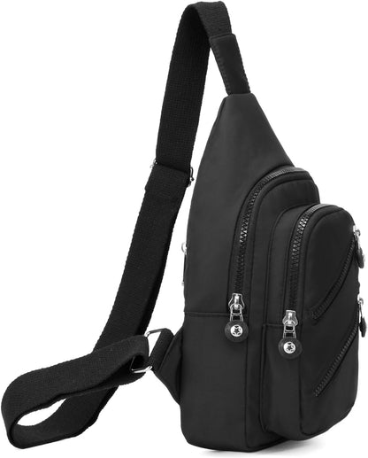 Banelu Women's Black Small Sling Backpack Crossbody Bag