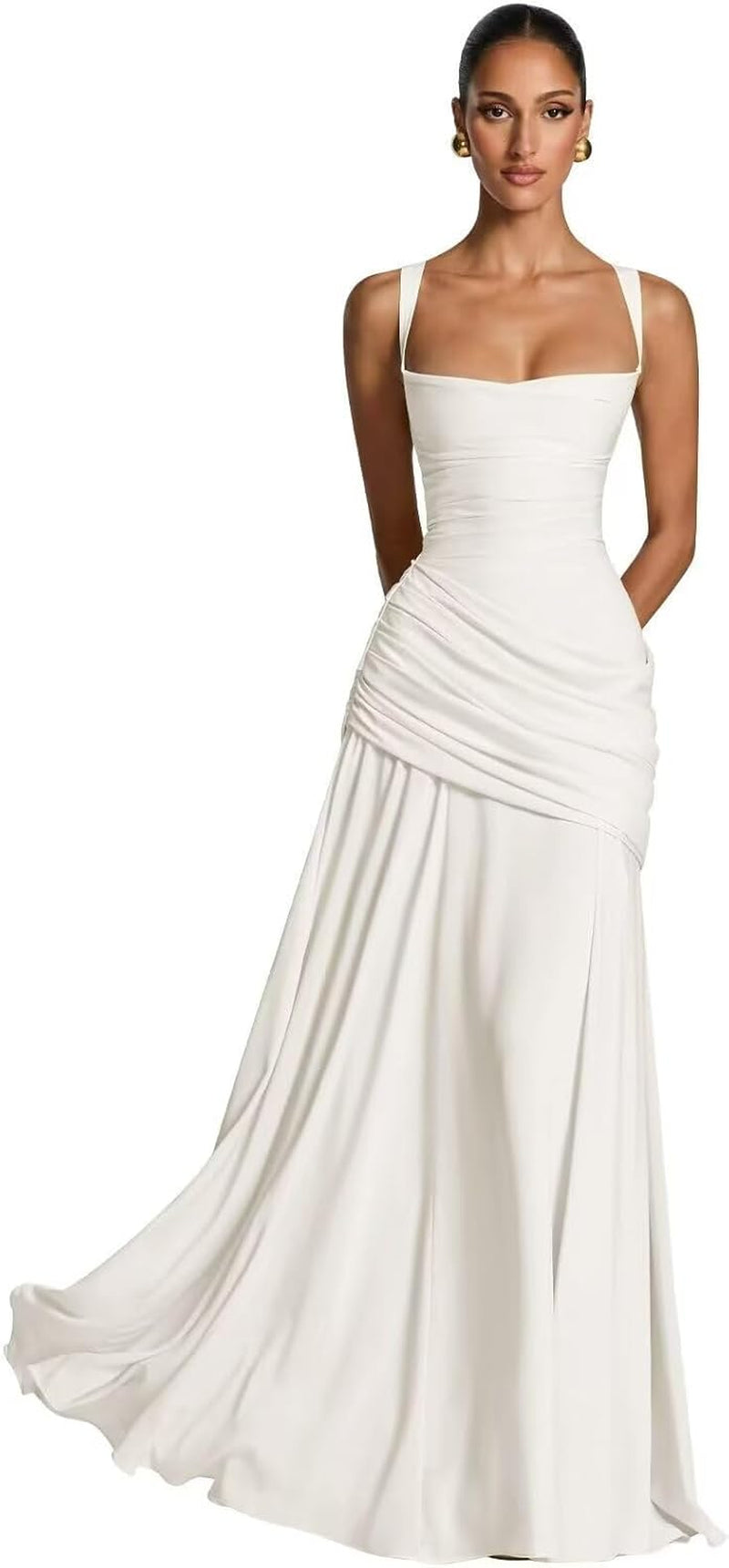 Chiffon A-Line Bridesmaid Dresses with Spaghetti Straps and Corset Detail for Women, 2026 Formal Evening Gowns