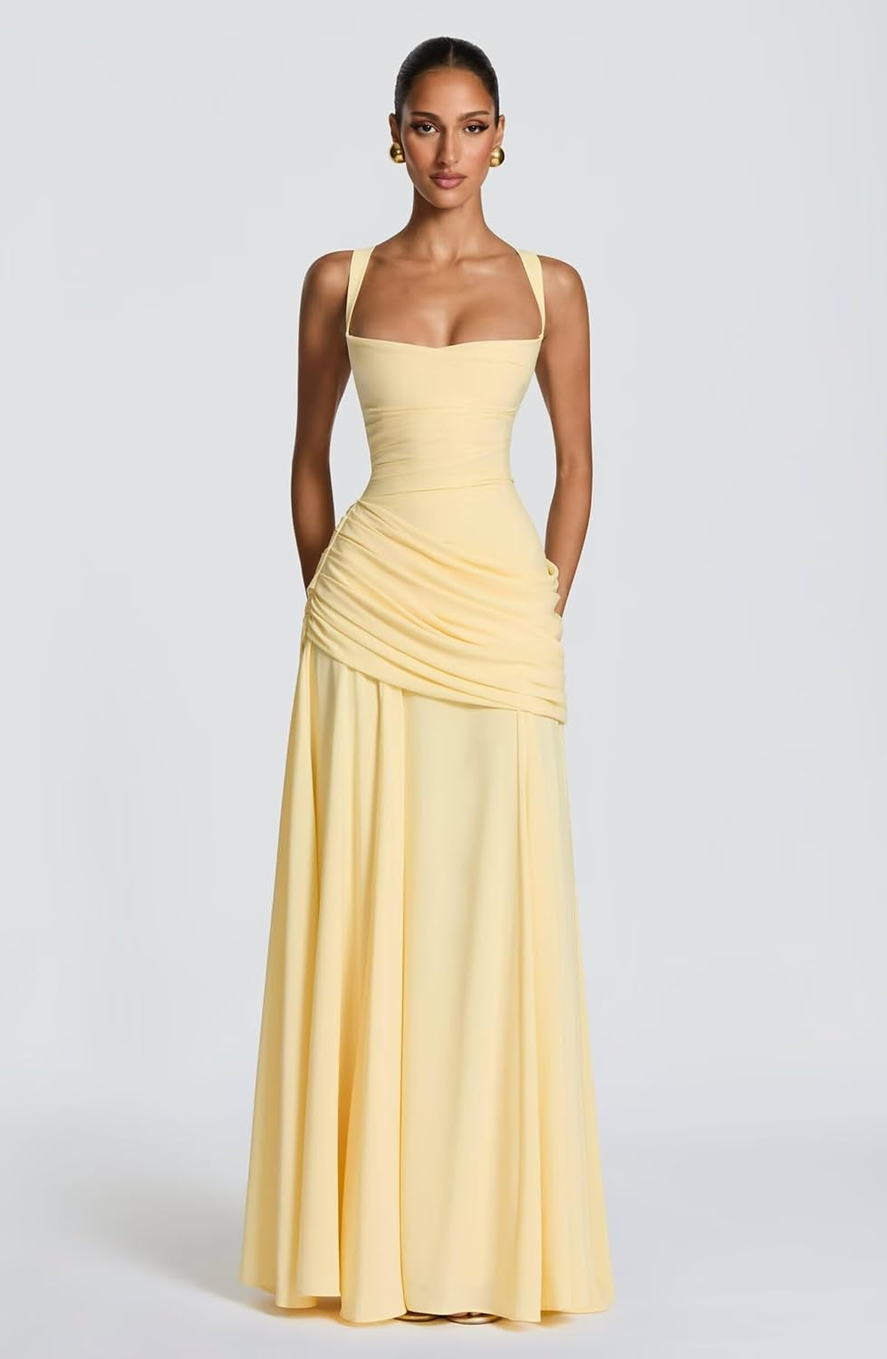 Chiffon A-Line Bridesmaid Dresses with Spaghetti Straps and Corset Detail for Women, 2026 Formal Evening Gowns