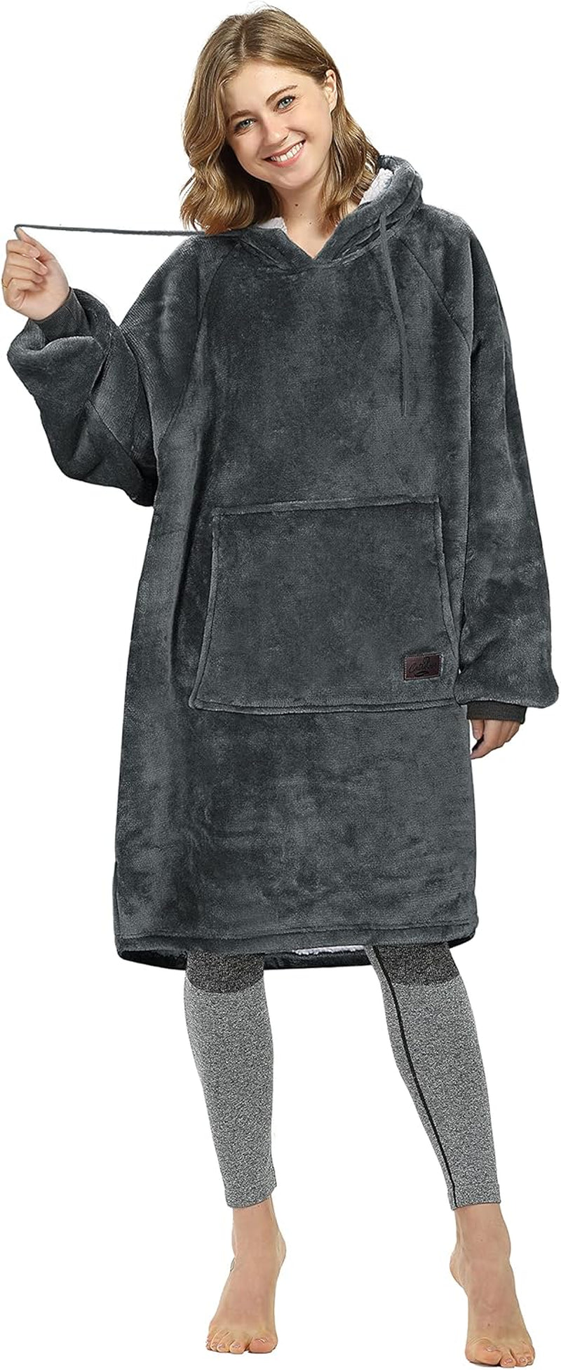 Elevate Your Comfort with the Catalonia Women's Cozy Sherpa Hoodie Dress - Stylish Pullover with Kangaroo Pocket, Ideal Gift for Her