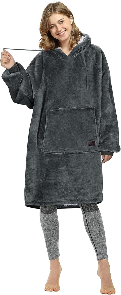 Elevate Your Comfort with the Catalonia Women's Cozy Sherpa Hoodie Dress - Stylish Pullover with Kangaroo Pocket, Ideal Gift for Her