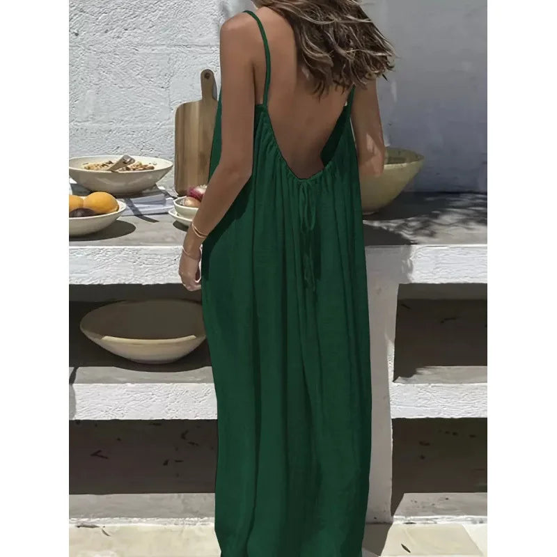Elevate Your Comfort: Women's Stylish Strapless Backless Maxi Dress for Effortless Summer Chic