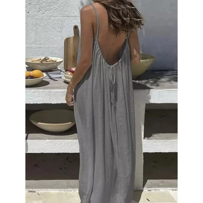 Elevate Your Comfort: Women's Stylish Strapless Backless Maxi Dress for Effortless Summer Chic