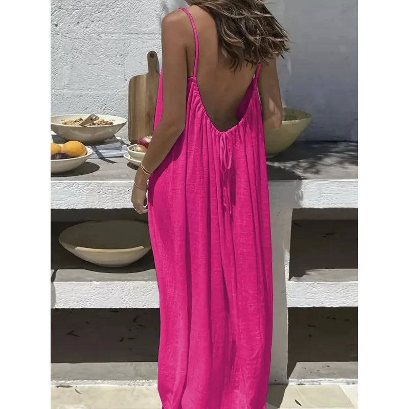 Elevate Your Comfort: Women's Stylish Strapless Backless Maxi Dress for Effortless Summer Chic