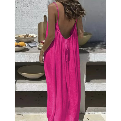 Elevate Your Comfort: Women's Stylish Strapless Backless Maxi Dress for Effortless Summer Chic