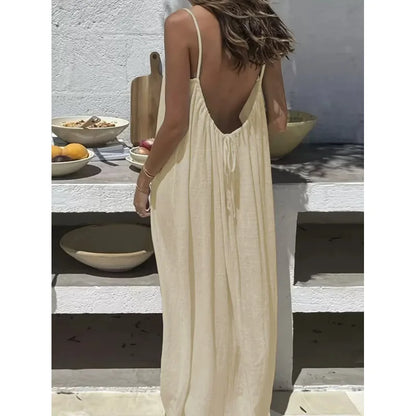 Elevate Your Comfort: Women's Stylish Strapless Backless Maxi Dress for Effortless Summer Chic