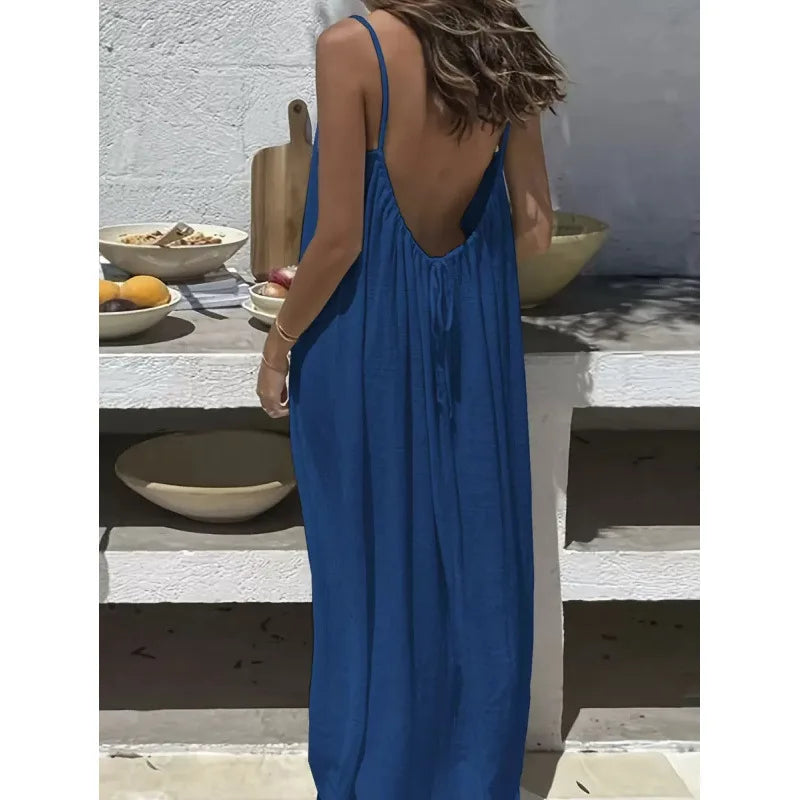 Elevate Your Comfort: Women's Stylish Strapless Backless Maxi Dress for Effortless Summer Chic