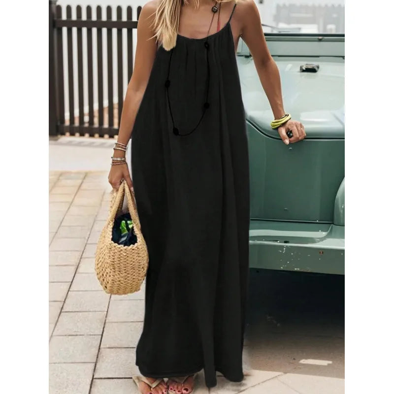 Elevate Your Comfort: Women's Stylish Strapless Backless Maxi Dress for Effortless Summer Chic
