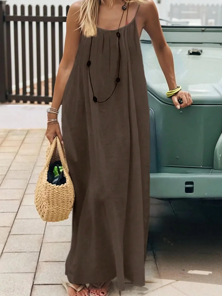 Elevate Your Comfort: Women's Stylish Strapless Backless Maxi Dress for Effortless Summer Chic