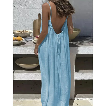 Elevate Your Comfort: Women's Stylish Strapless Backless Maxi Dress for Effortless Summer Chic