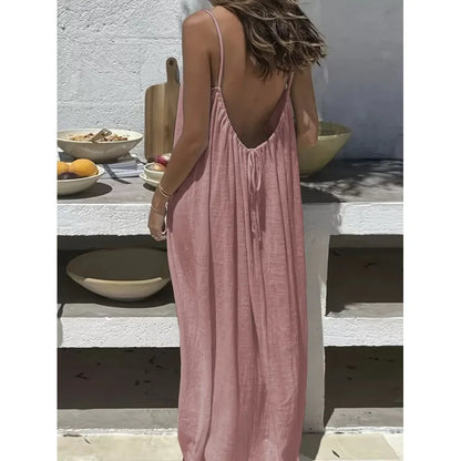 Elevate Your Comfort: Women's Stylish Strapless Backless Maxi Dress for Effortless Summer Chic