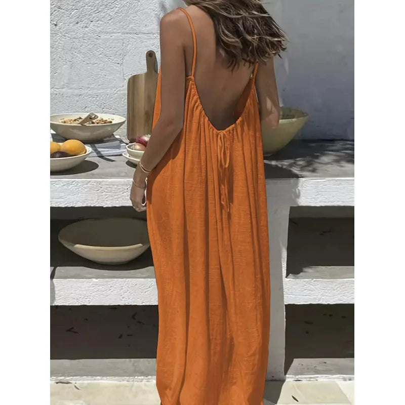 Elevate Your Comfort: Women's Stylish Strapless Backless Maxi Dress for Effortless Summer Chic