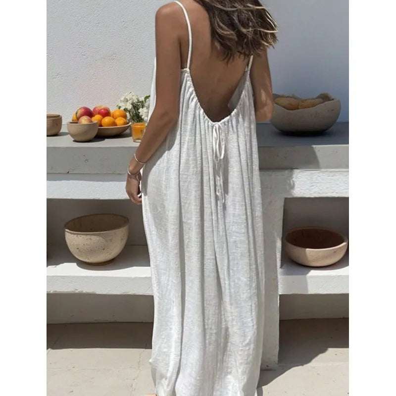 Elevate Your Comfort: Women's Stylish Strapless Backless Maxi Dress for Effortless Summer Chic