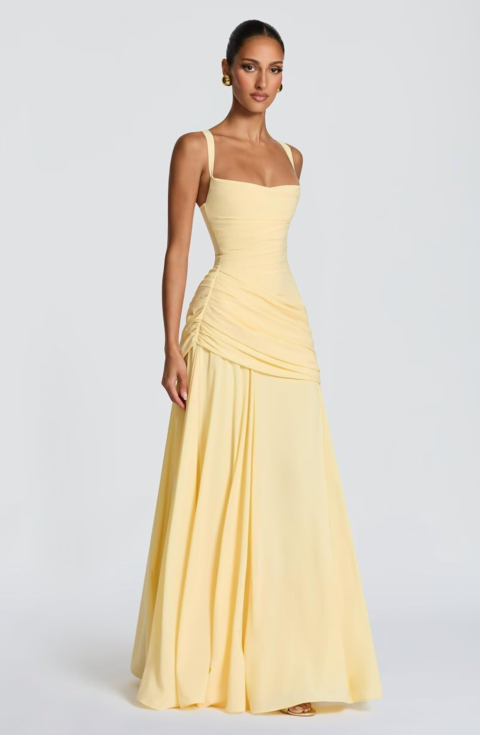 Chiffon A-Line Bridesmaid Dresses with Spaghetti Straps and Corset Detail for Women, 2026 Formal Evening Gowns