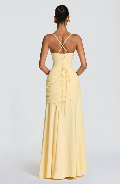 Chiffon A-Line Bridesmaid Dresses with Spaghetti Straps and Corset Detail for Women, 2026 Formal Evening Gowns