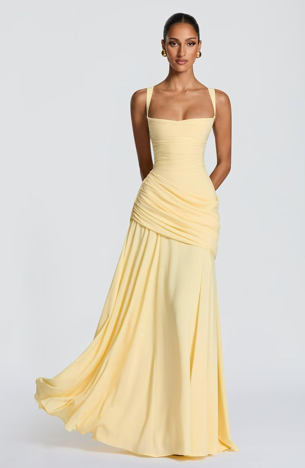 Chiffon A-Line Bridesmaid Dresses with Spaghetti Straps and Corset Detail for Women, 2026 Formal Evening Gowns